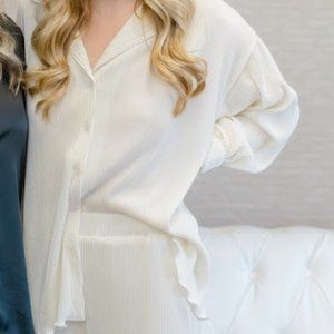 Waverles Pleat PJ Set (ivory)